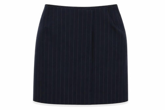 Collusion Womens Blue Striped Polyester A-Line Skirt Size 12 Button