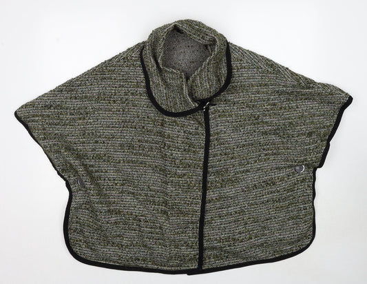 Ferrache Womens Green Roll Neck Wool Cardigan Jumper One Size