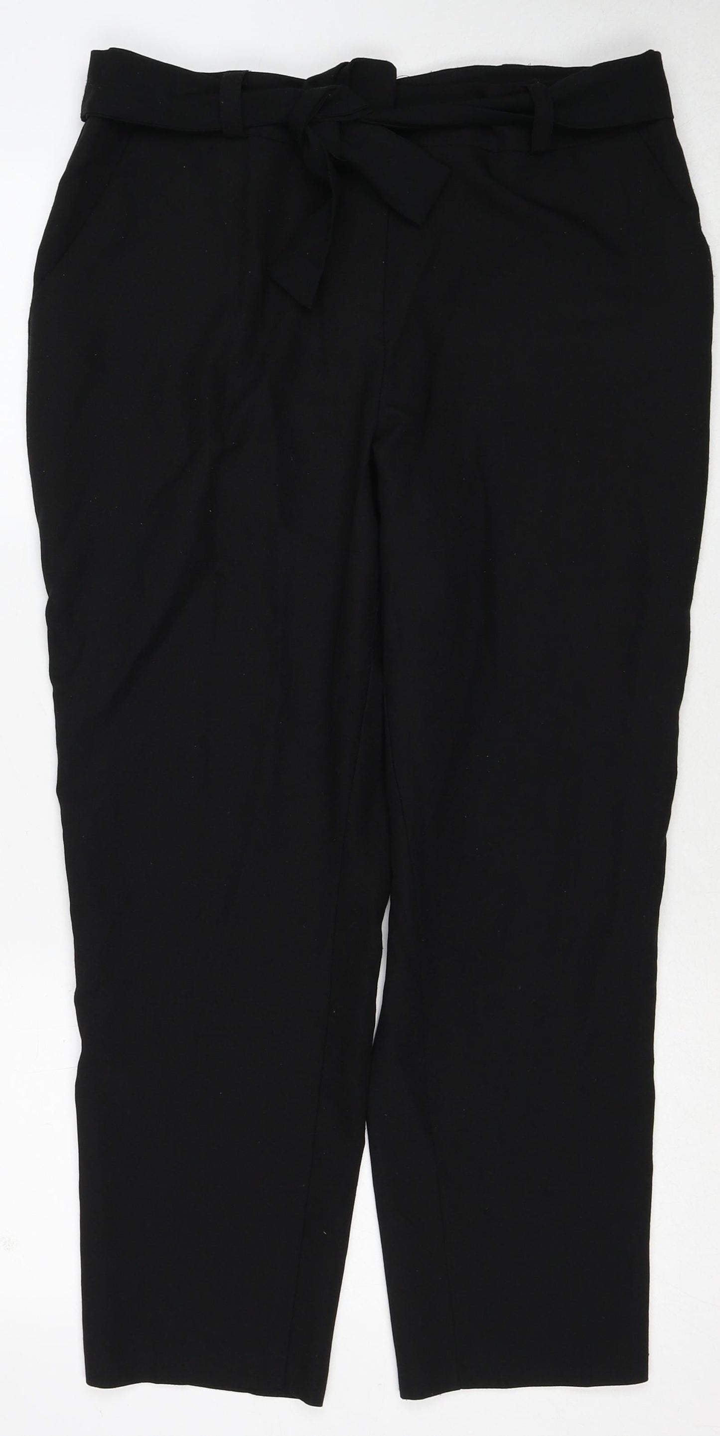 Dorothy Perkins Womens Black Polyester Trousers Size 14 Regular Zip