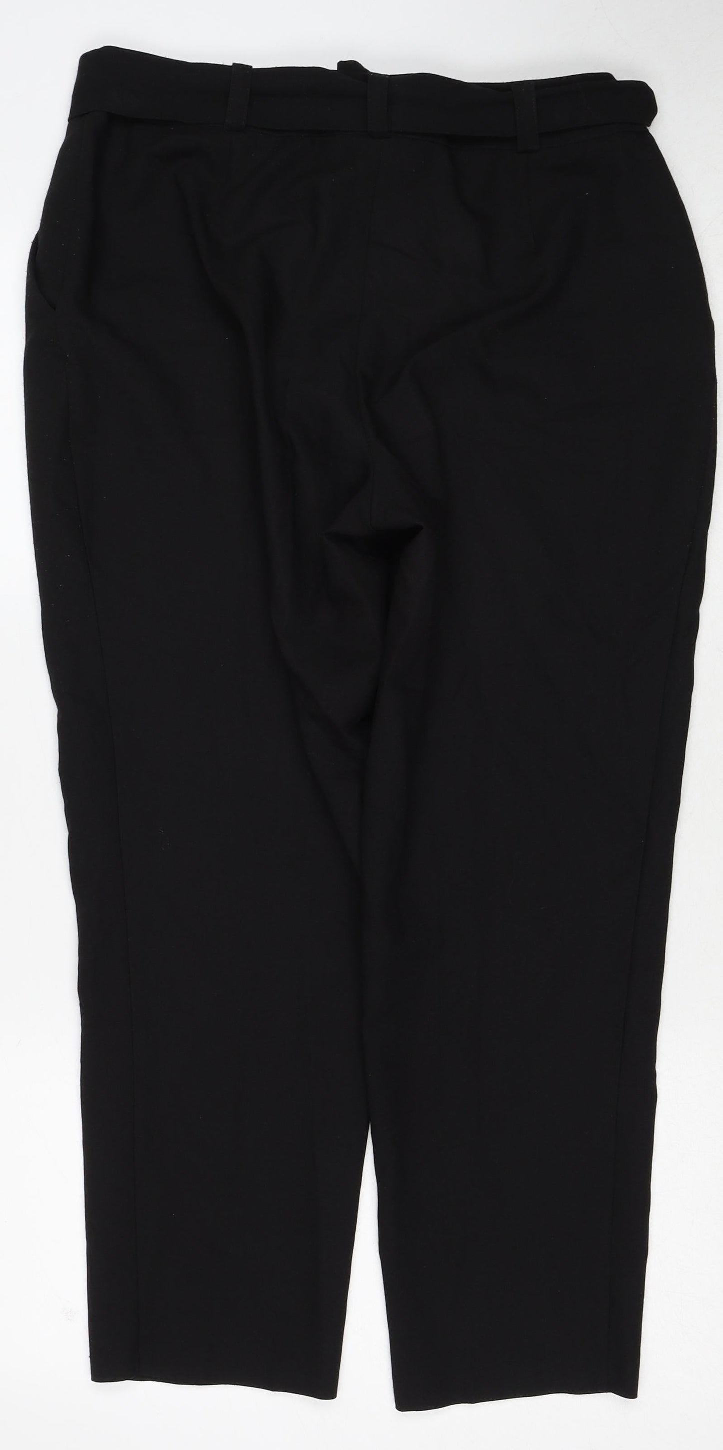 Dorothy Perkins Womens Black Polyester Trousers Size 14 Regular Zip