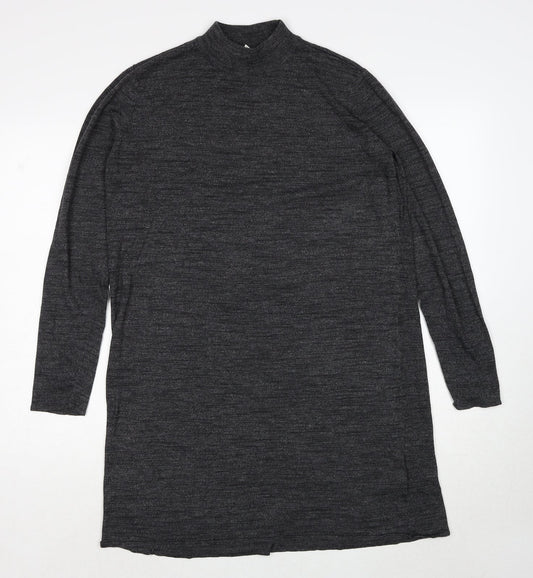 H&M Womens Grey High Neck Polyester Pullover Jumper Size M