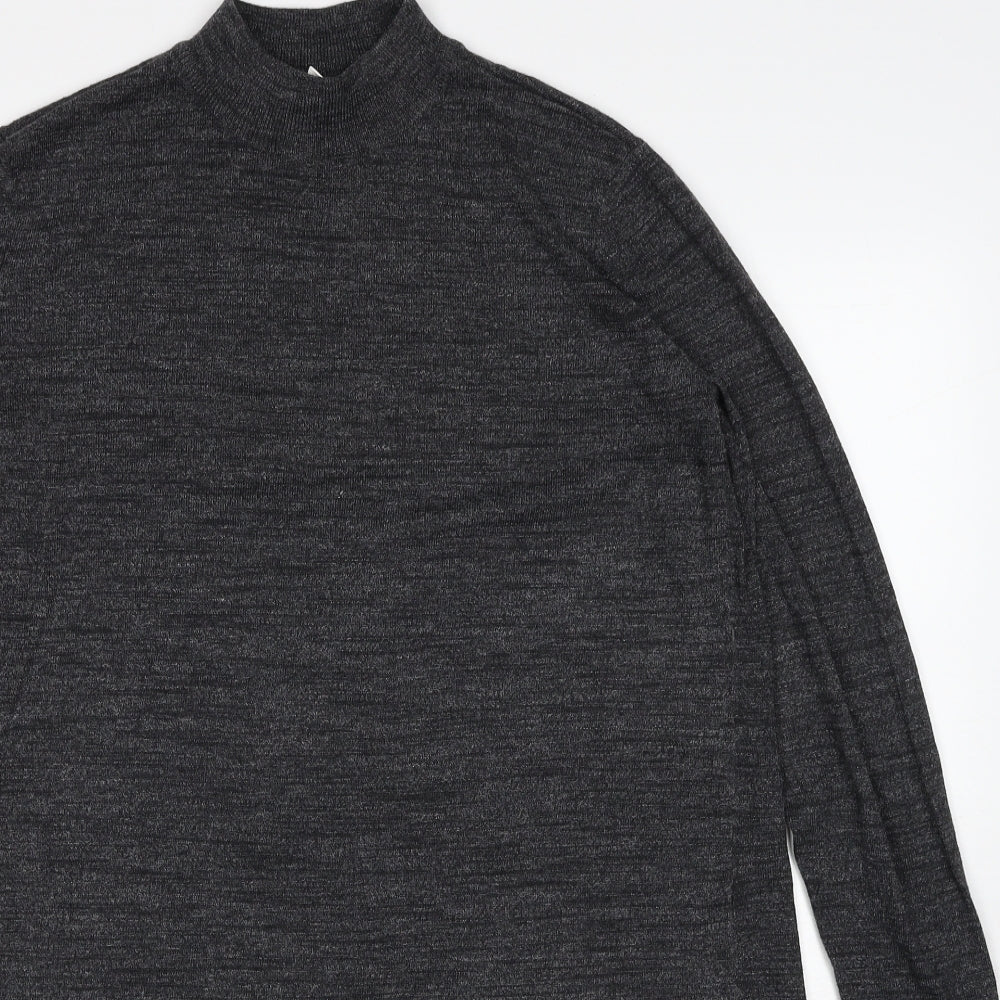 H&M Womens Grey High Neck Polyester Pullover Jumper Size M