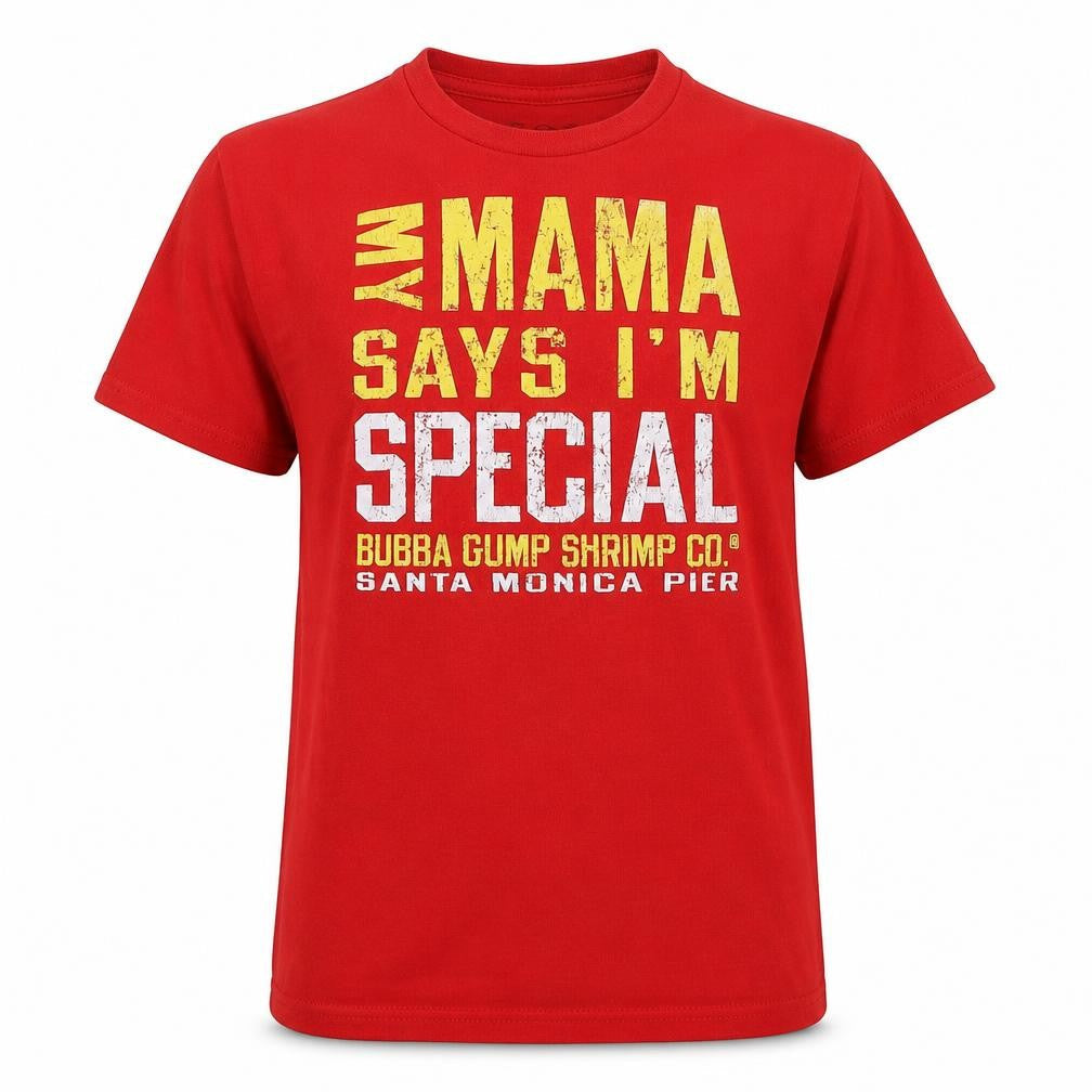 Bubba Gump Boys Red Cotton Pullover T-Shirt Size M Crew Neck Pullover - Slogan