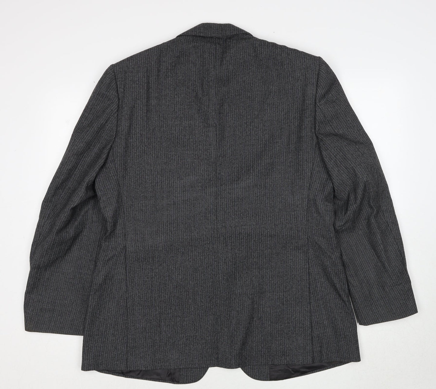 Burton Mens Grey Striped Polyester Jacket Suit Jacket Size 38 Regular