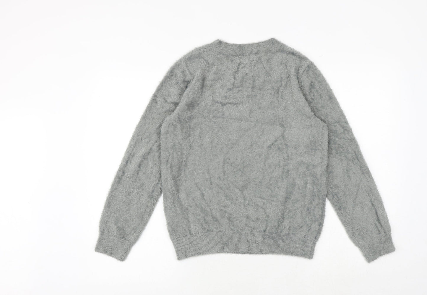 Klass Womens Grey Round Neck Polyamide Pullover Jumper Size S