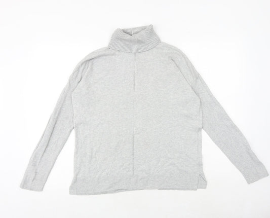 NEXT Womens Grey Roll Neck Cotton Pullover Jumper Size 12