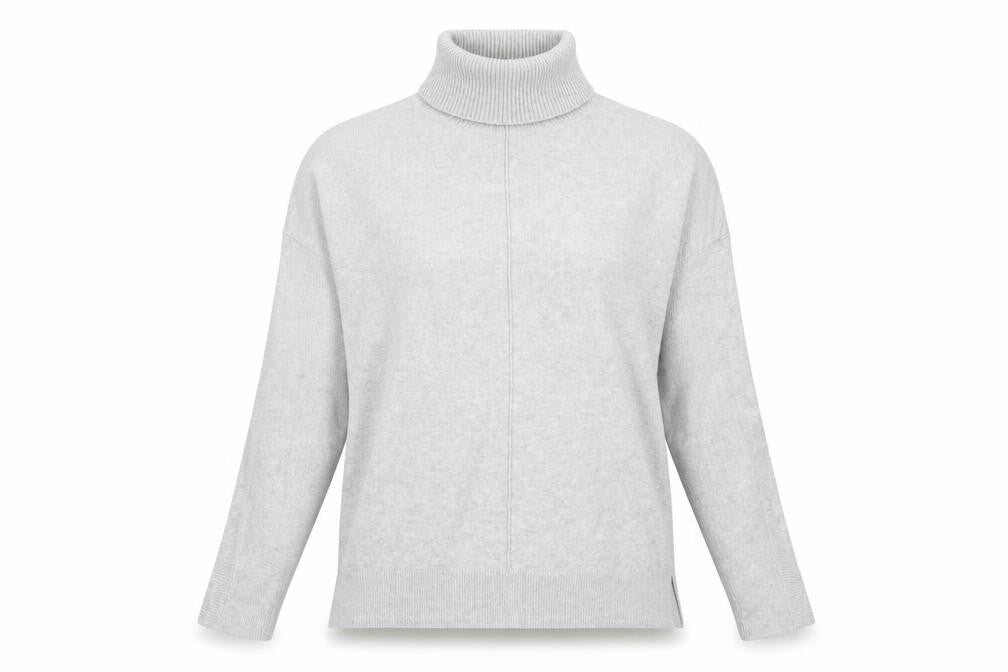 NEXT Womens Grey Roll Neck Cotton Pullover Jumper Size 12