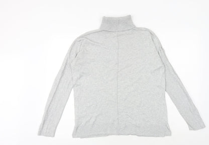 Next Womens Grey Roll Neck Cotton Pullover Jumper Size 12