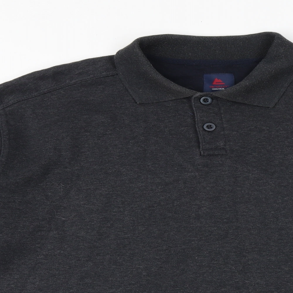 One Valley Mens Grey Cotton Pullover Sweatshirt Size L
