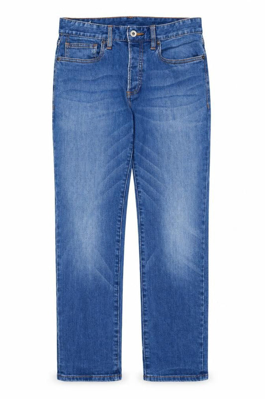 Topman Mens Blue Cotton Straight Jeans Size 30 in Regular Button - Short