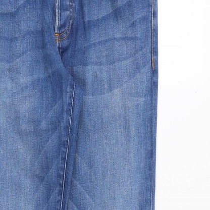 Topman Mens Blue Cotton Straight Jeans Size 30 in Regular Button - Short