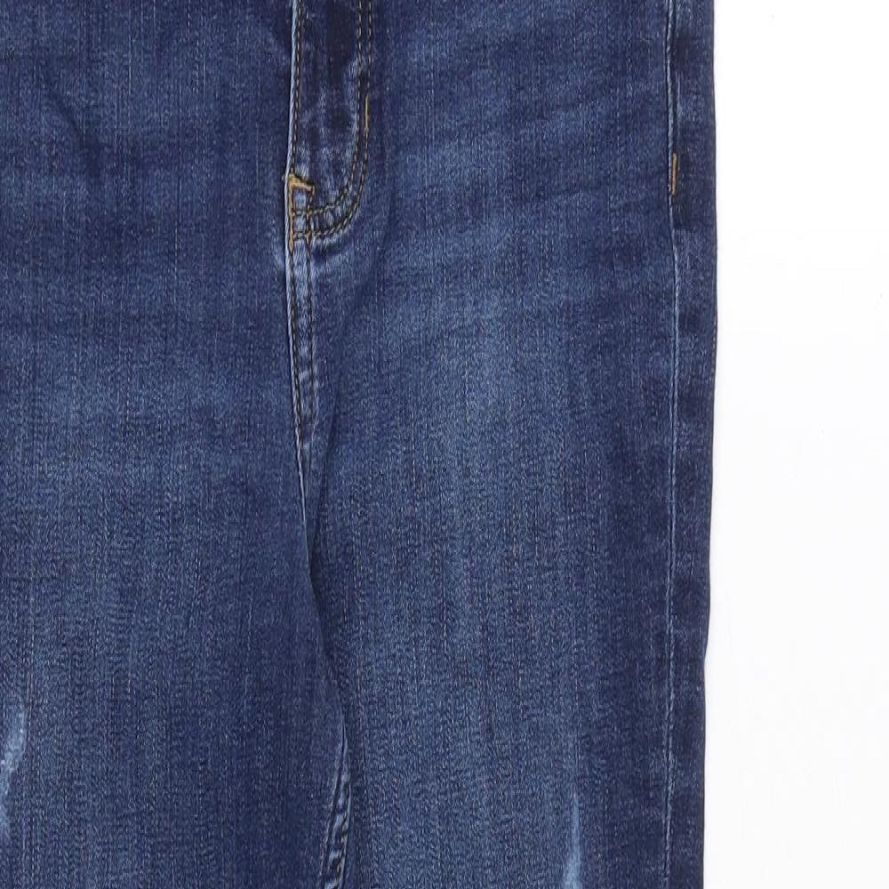 Marks and Spencer Womens Blue Cotton Skinny Jeans Size 10 Regular Zip