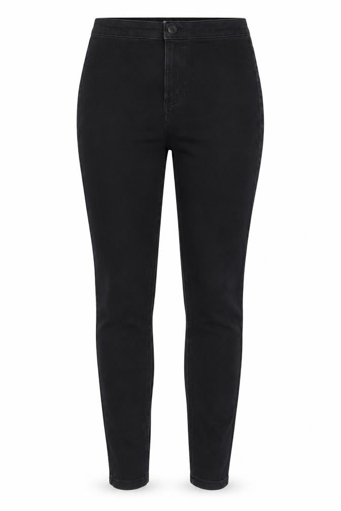 Marks & Spencer Womens Black Cotton Skinny Jeans Size 12 Regular Zip