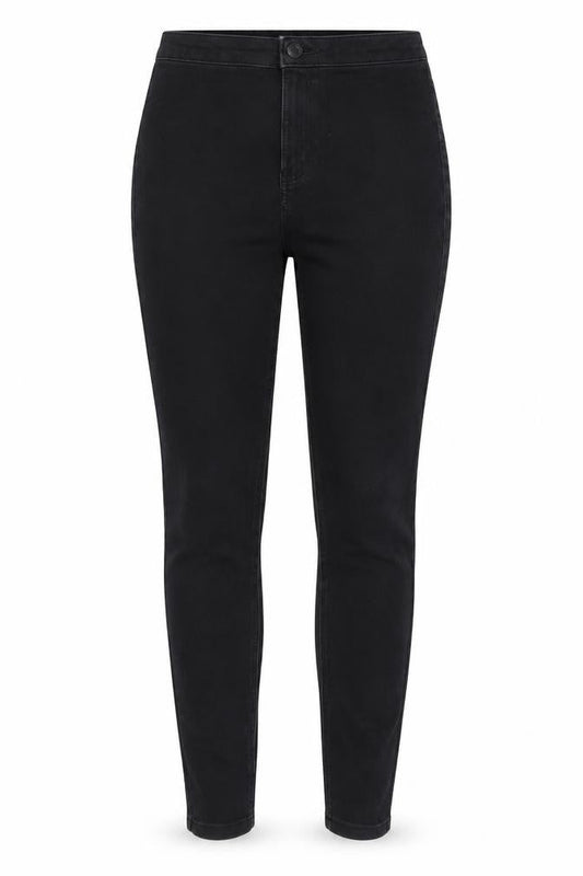 Marks & Spencer Womens Black Cotton Skinny Jeans Size 12 Regular Zip