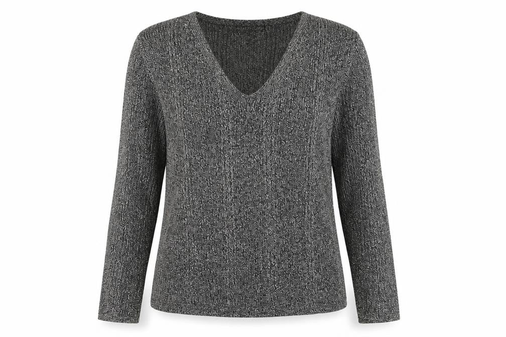 Marks & Spencer Womens Silver Geometric Viscose Basic Blouse Size 8 V-Neck