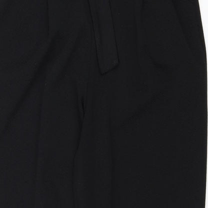 Select Womens Black Polyester Trousers Size 8 Regular Tie