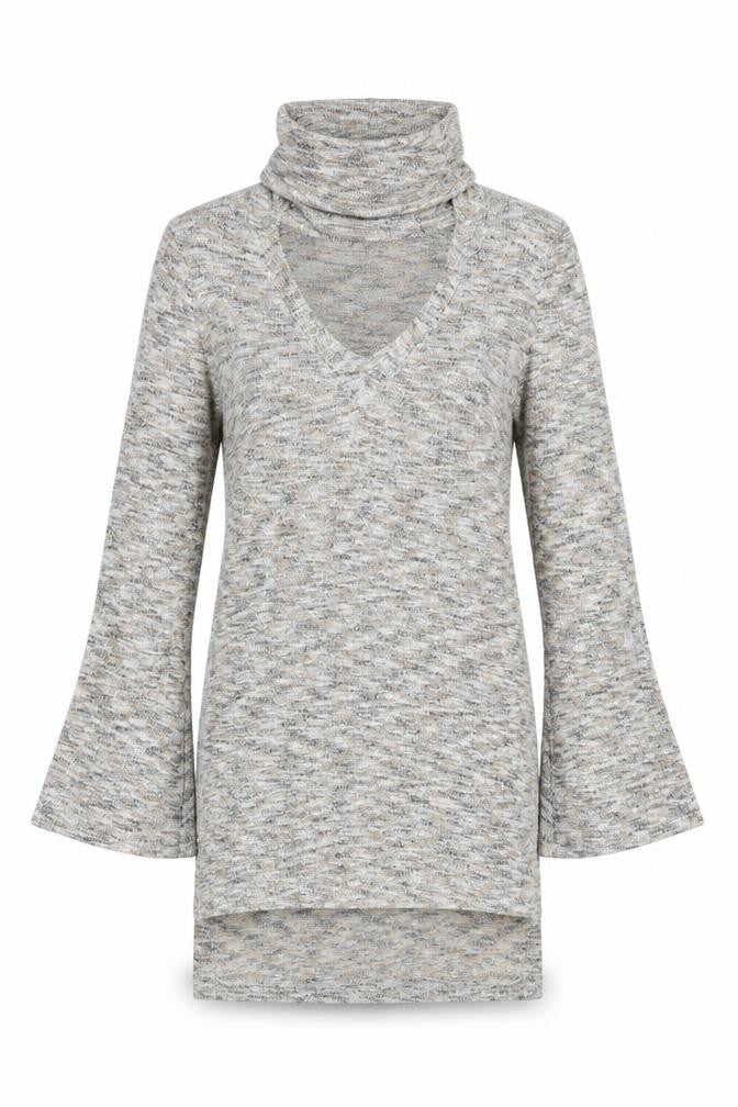 Pink Flame Womens Multicoloured Roll Neck Polyester Pullover Jumper Size M - Keyhole Neck