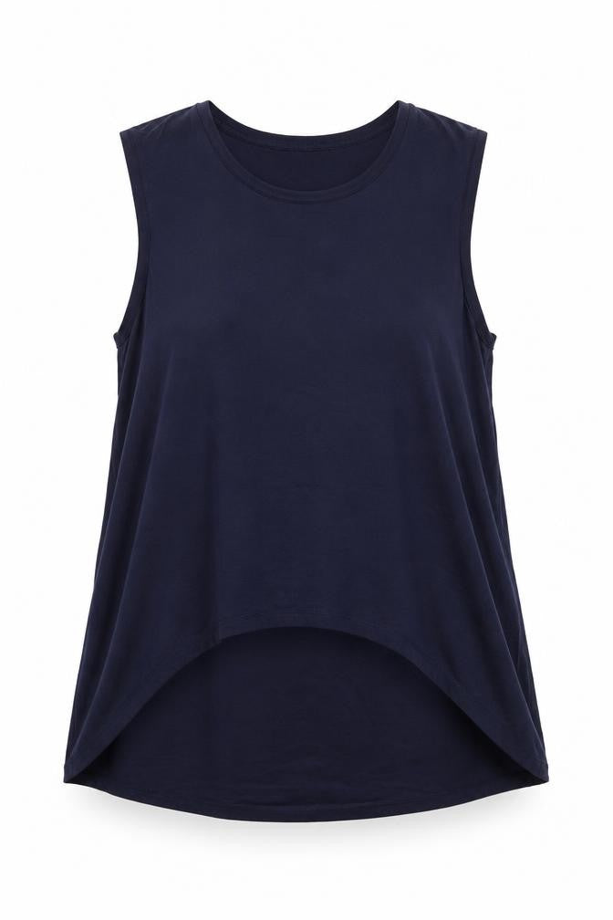 Blooming Marvellous Womens Blue Viscose Basic Tank Size M Round Neck