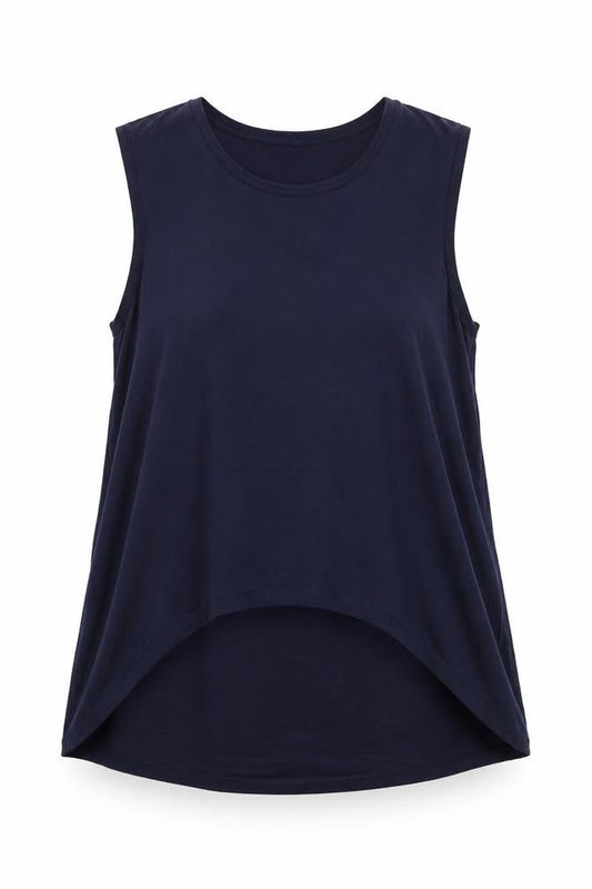 Blooming Marvellous Womens Blue Viscose Basic Tank Size M Round Neck