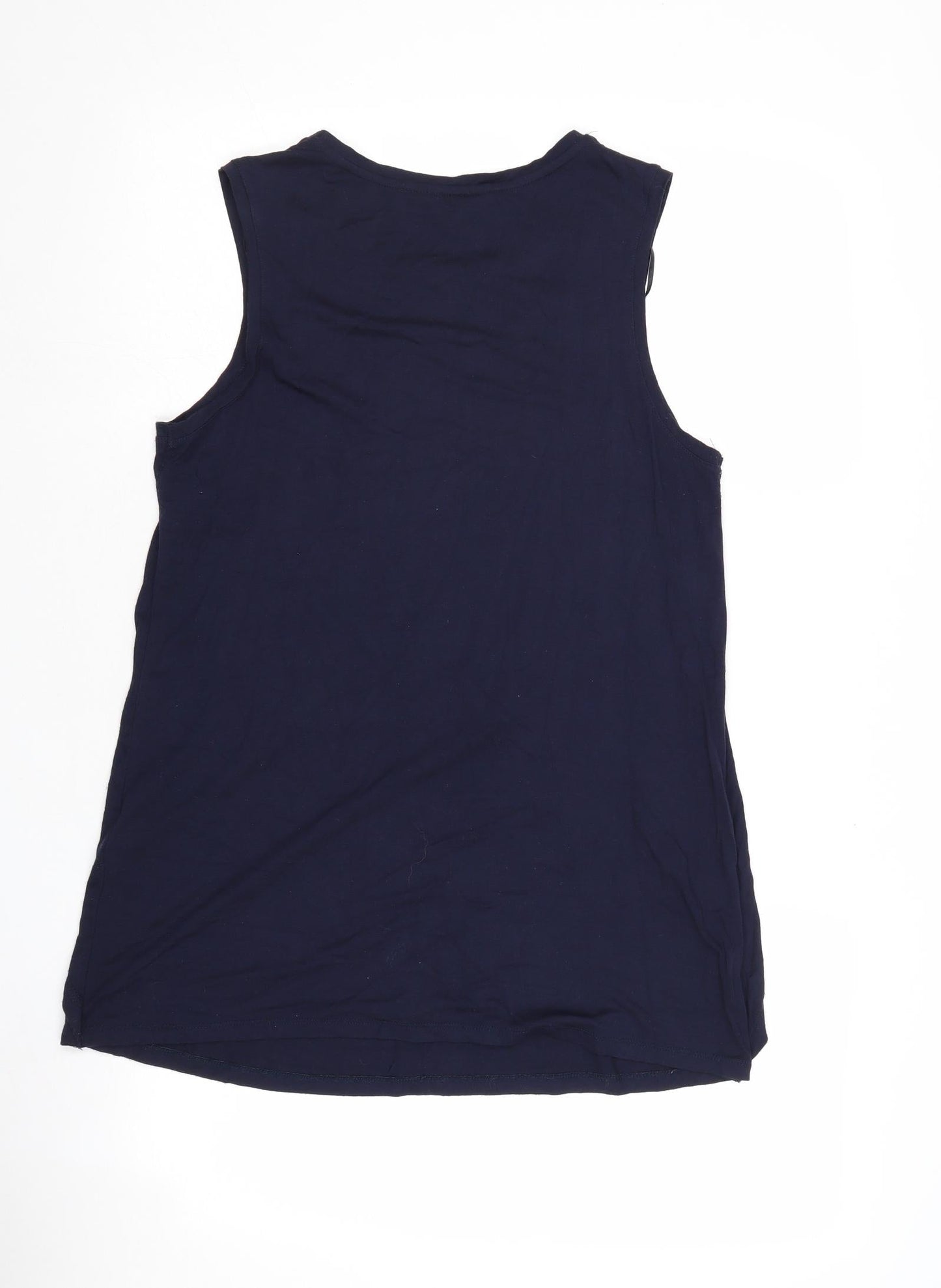 Blooming Marvellous Womens Blue Viscose Basic Tank Size M Round Neck