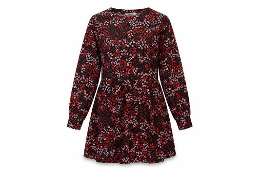 Miss Selfridge Womens Red Floral Polyester Skater Dress Size 4 Round Neck Pullover