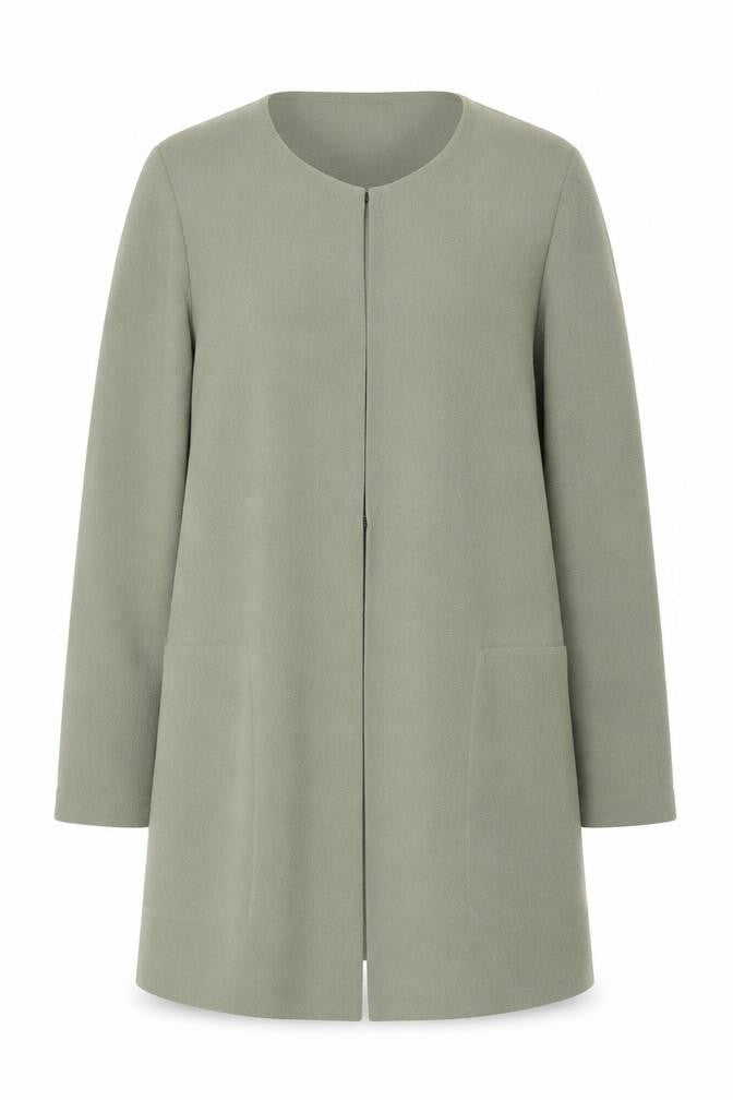 Marks & Spencer Womens Green Overcoat Coat Size 14 Hook & Eye