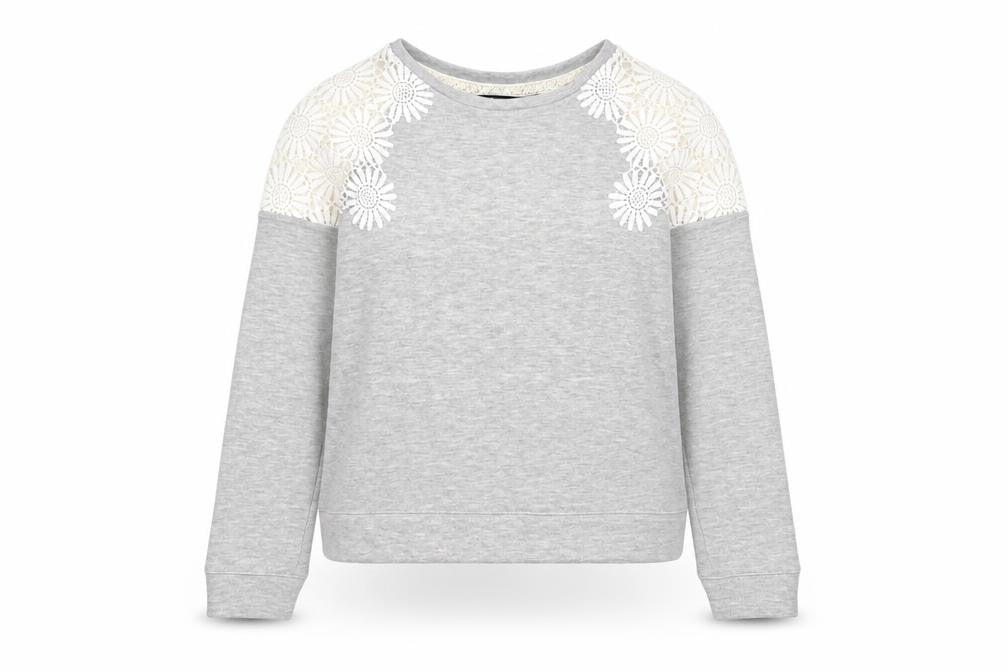 New Look Womens Grey Polyester Pullover Sweatshirt Size 10 Pullover