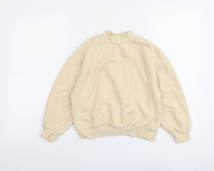 Next Girls Beige Cotton Pullover Sweatshirt Size 9 Years Pullover