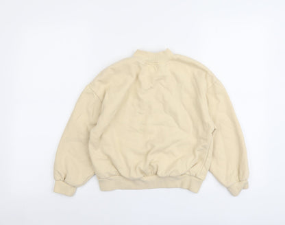 Next Girls Beige Cotton Pullover Sweatshirt Size 9 Years Pullover