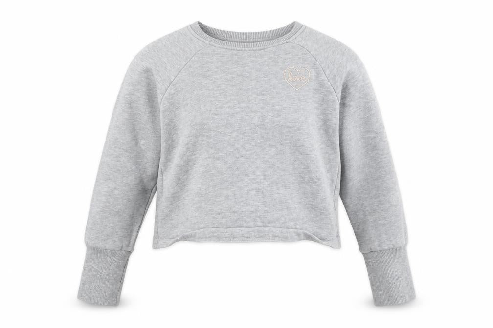 NEXT Girls Grey Cotton Pullover Sweatshirt Size 8 Years Pullover - Wrap Back Detail