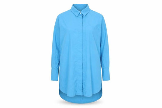 PRETTYLITTLETHING Womens Blue Polyester Shirt Dress Size 12 Collared Button