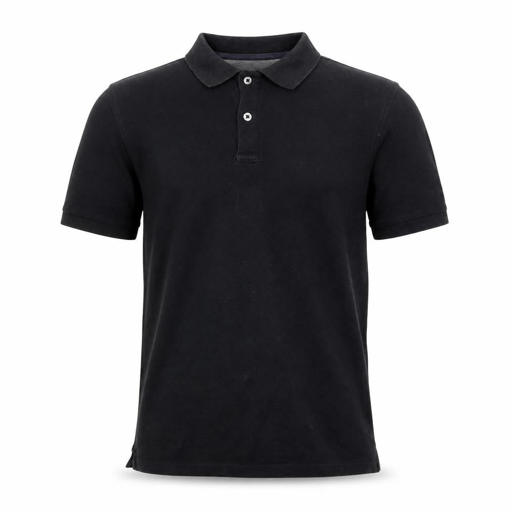 Marks & Spencer Mens Black Cotton Polo Size S Collared Button