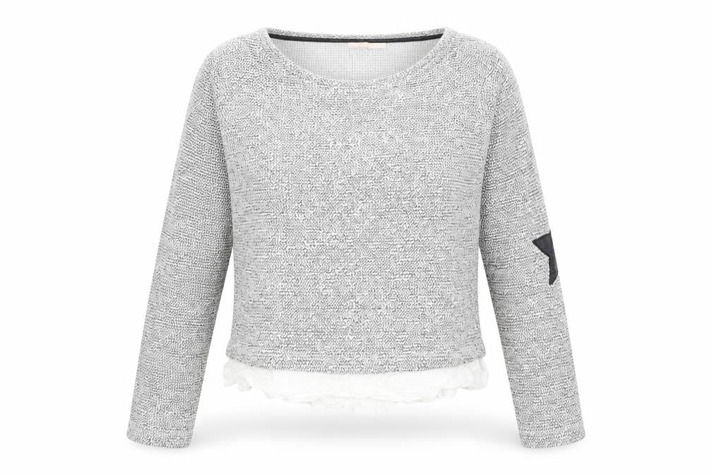 Bershka Womens Grey Boat Neck Acrylic Pullover Jumper Size M