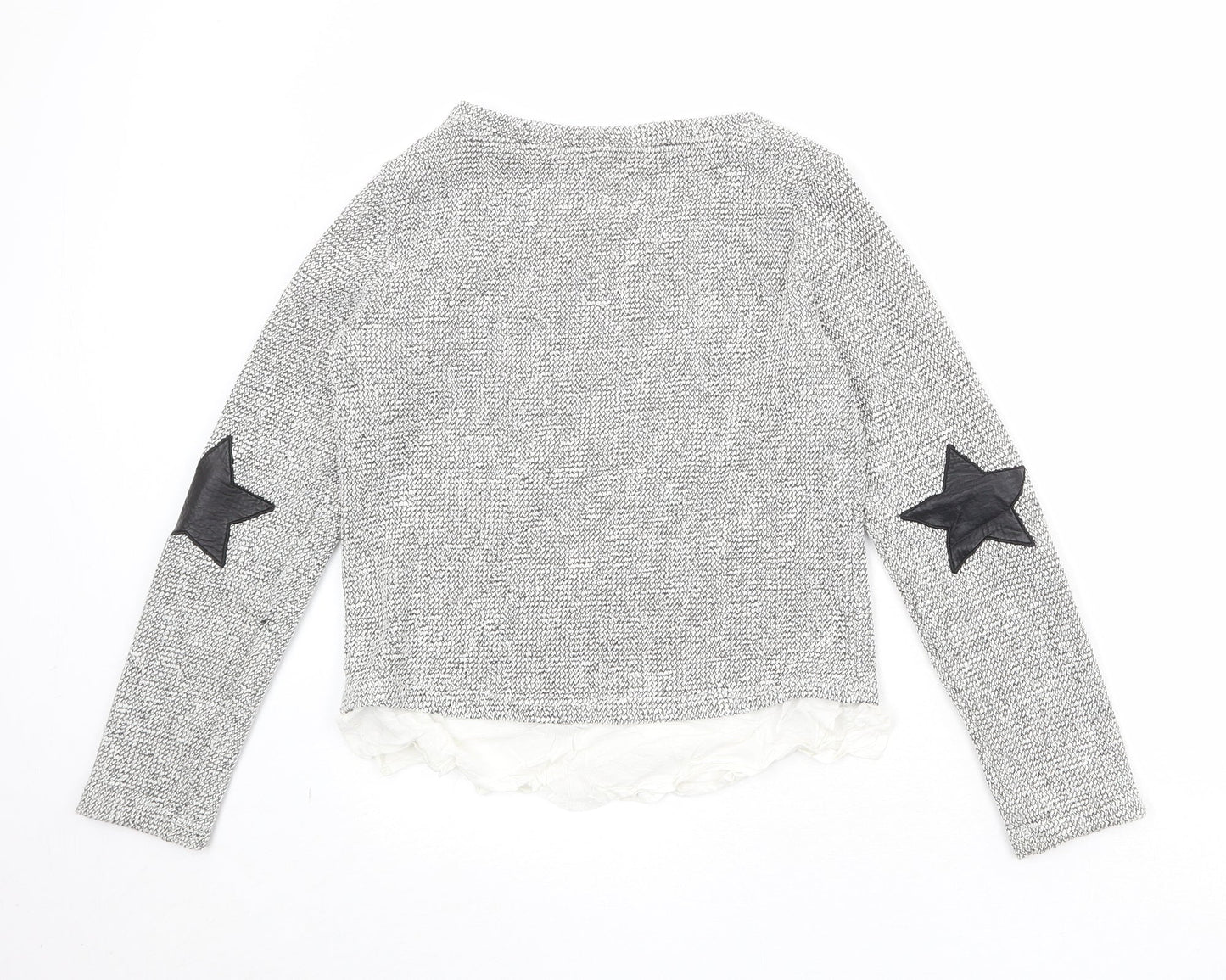 Bershka Womens Grey Boat Neck Acrylic Pullover Jumper Size M