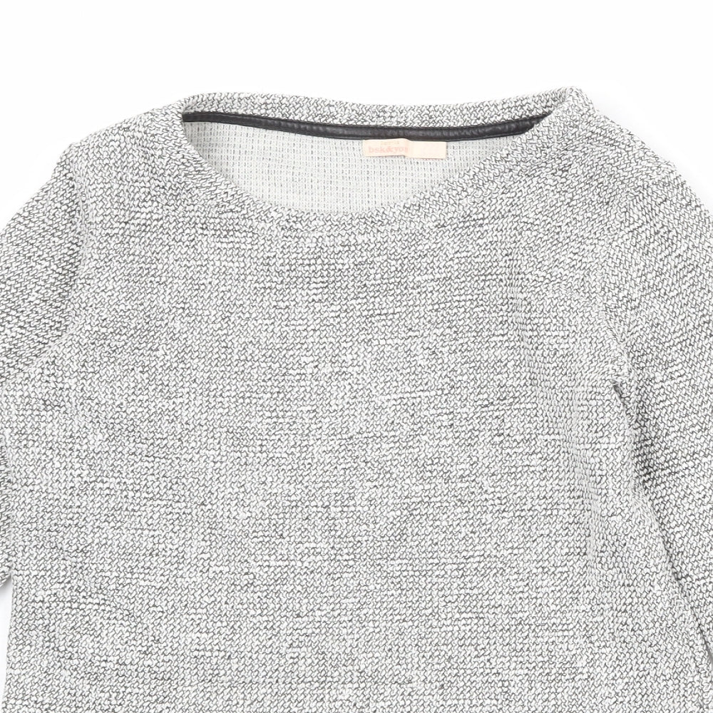 Bershka Womens Grey Boat Neck Acrylic Pullover Jumper Size M