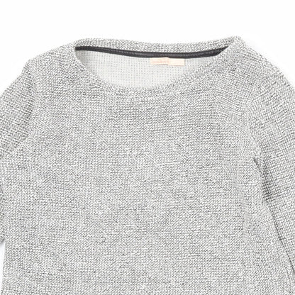 Bershka Womens Grey Boat Neck Acrylic Pullover Jumper Size M