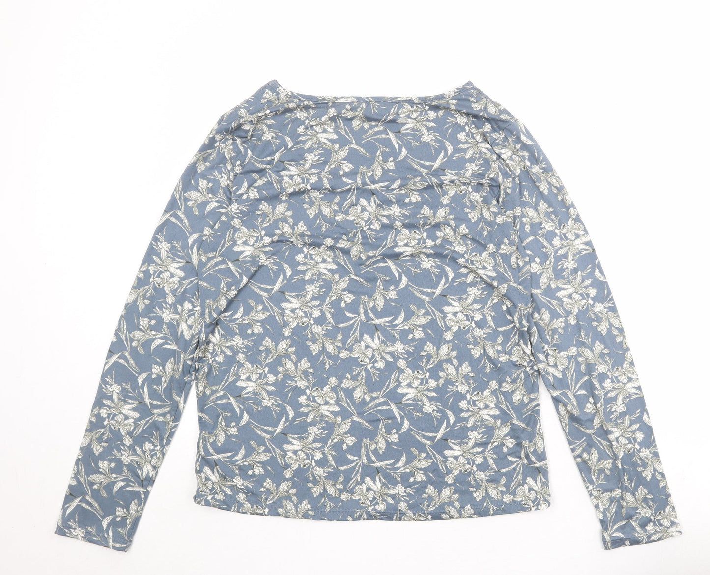 Mis/ Womens Blue Geometric Polyester Basic Blouse Size 14 V-Neck - Lace Details