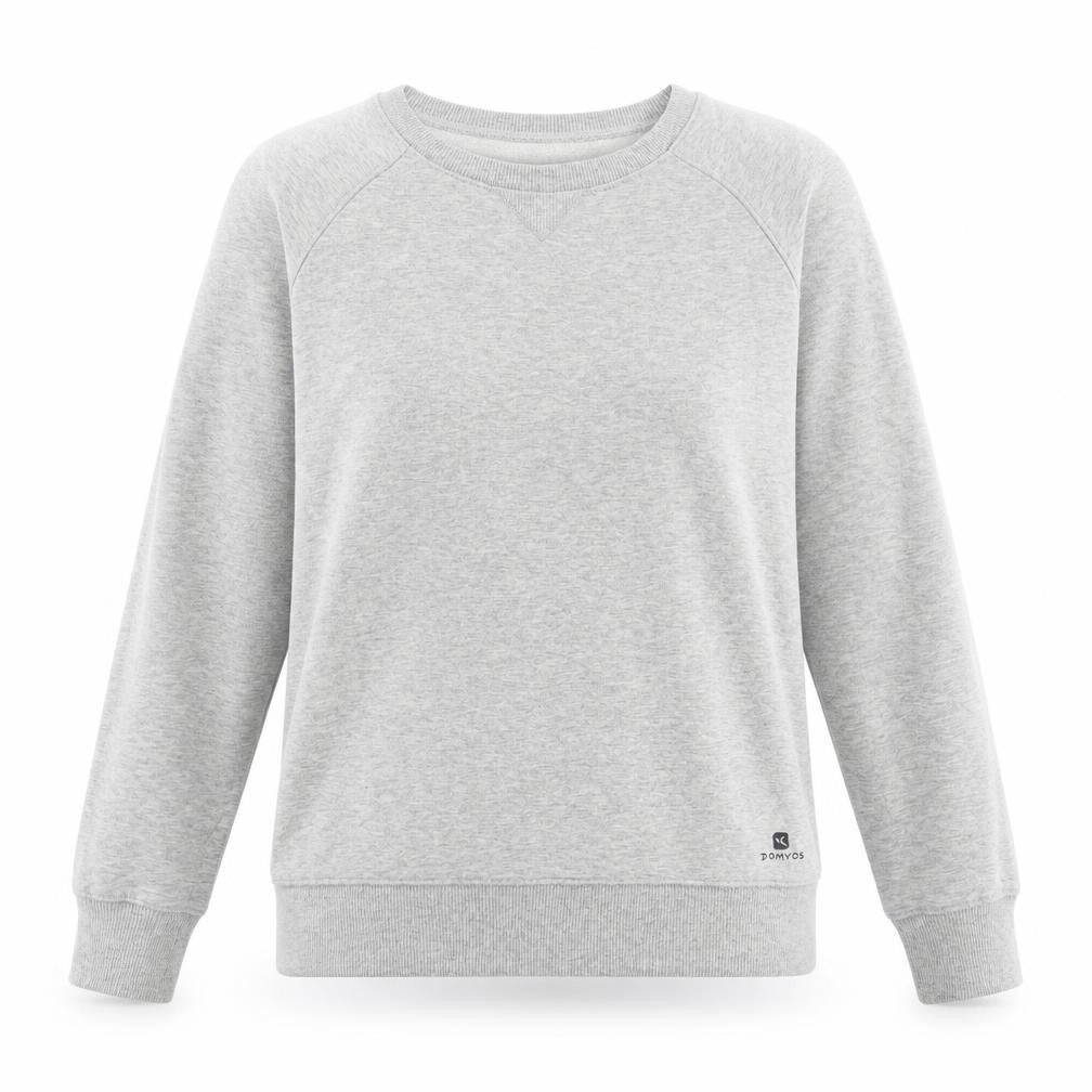 DECATHLON Womens Grey Cotton Pullover Sweatshirt Size XS Pullover