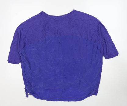 Marks & Spencer Womens Blue Viscose Basic Blouse Size M Round Neck