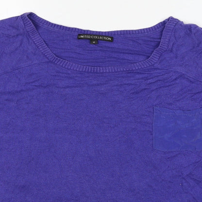 Marks & Spencer Womens Blue Viscose Basic Blouse Size M Round Neck