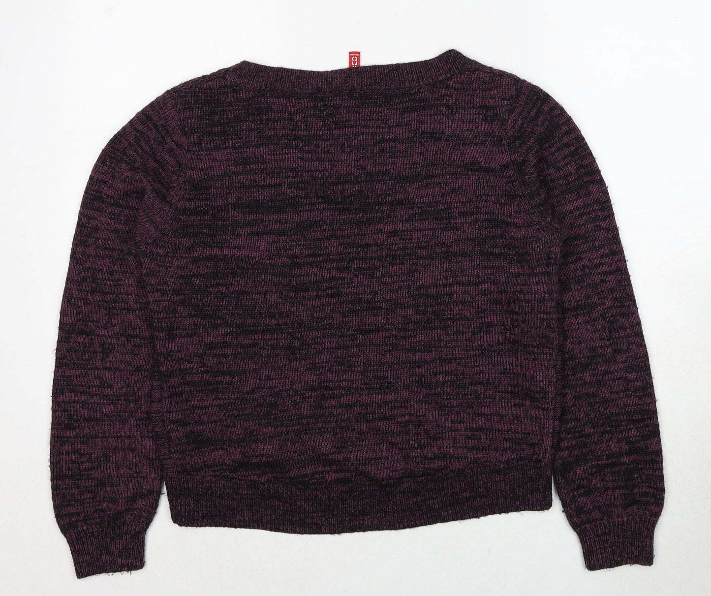 Divided by H&M Womens Purple Round Neck Cotton Pullover Jumper Size 12