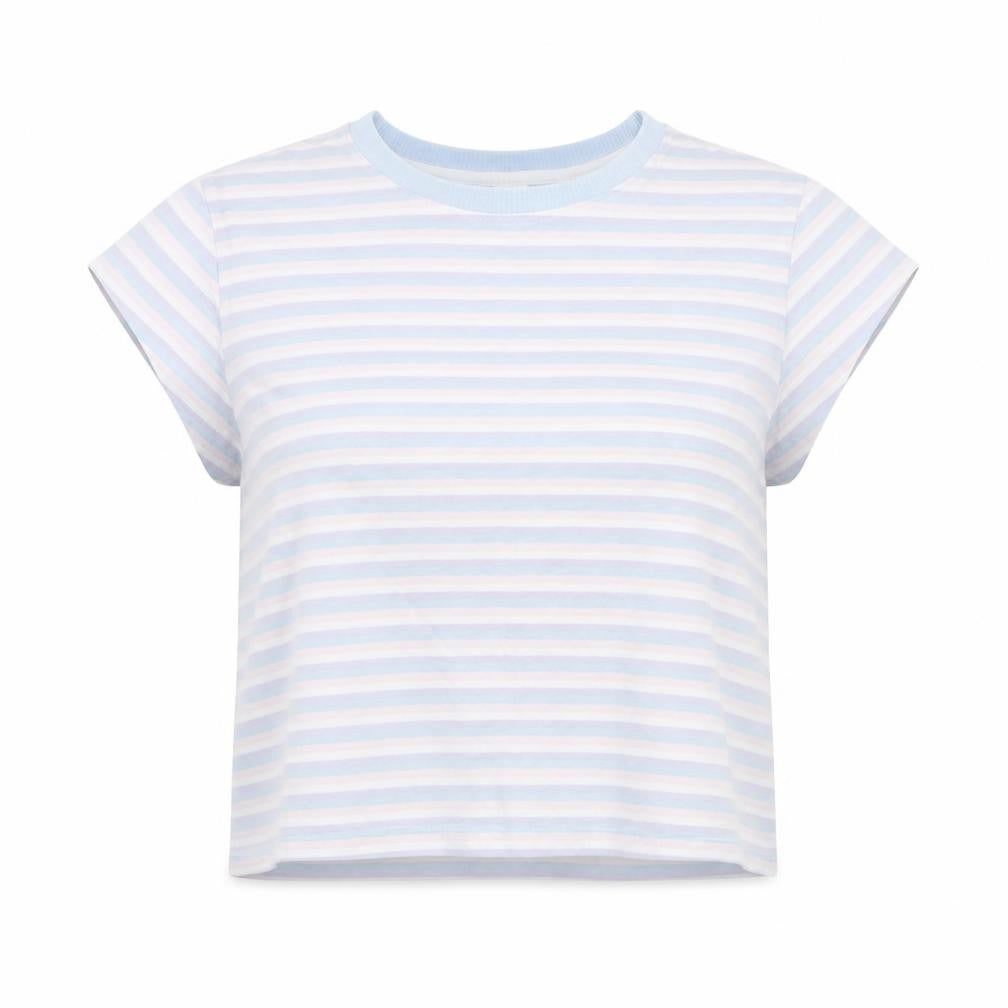 Divided by H&M Womens Multicoloured Striped Cotton Basic T-Shirt Size M Round Neck