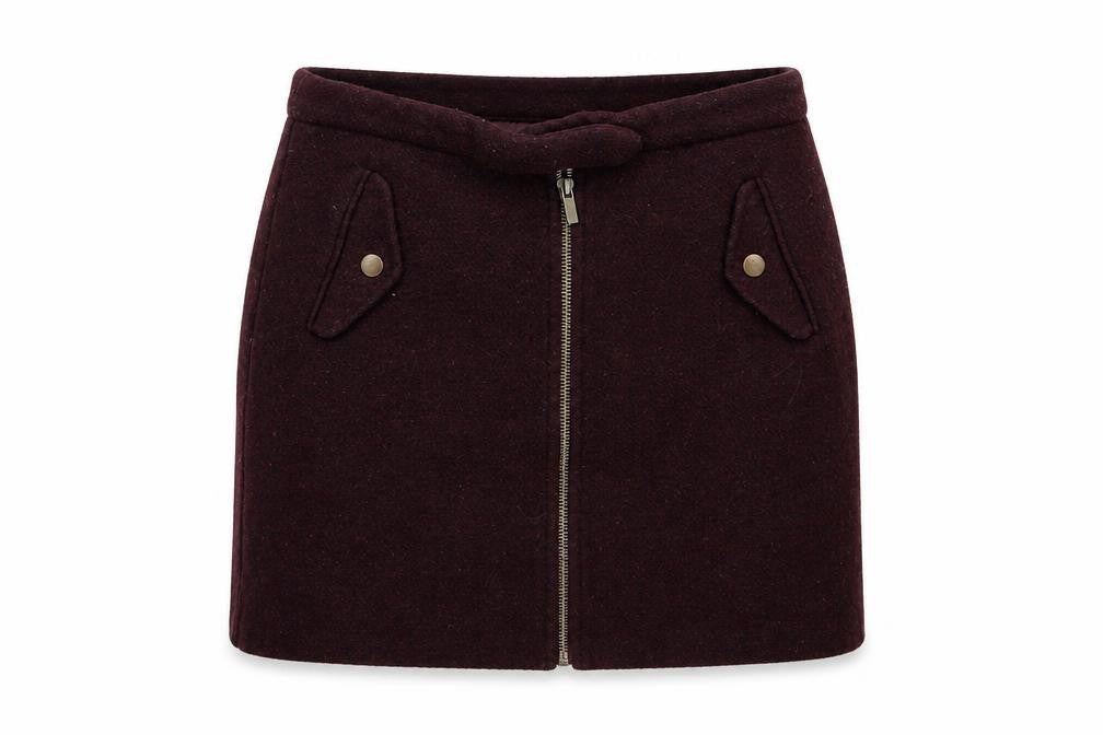 New Look Womens Purple Polyester A-Line Skirt Size 8 Zip