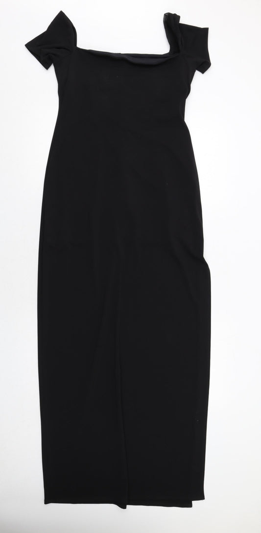 Laundry Womens Black Polyester Sheath Size 10 Square Neck Pullover