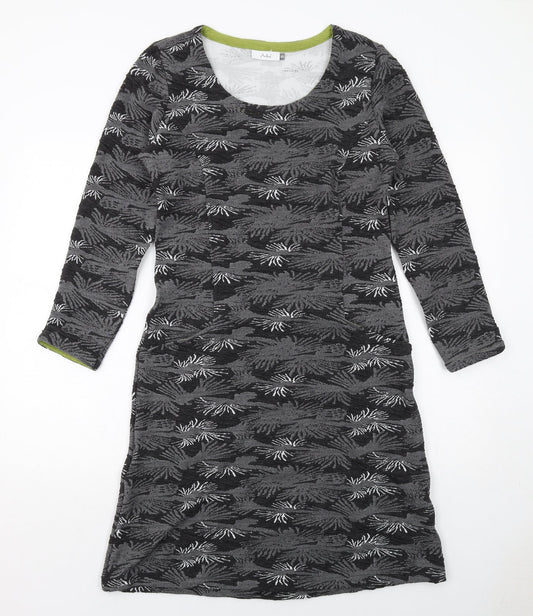 Adini Womens Grey Geometric Polyester Sheath Size XS Scoop Neck Pullover