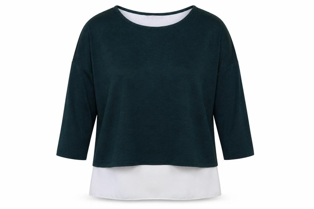 Dorothy Perkins Womens Green Polyester Basic Blouse Size 14 Boat Neck - Layered