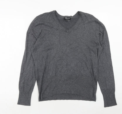 Debenhams Womens Grey V-Neck Viscose Pullover Jumper Size 18