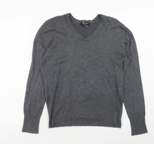 Debenhams Womens Grey V-Neck Viscose Pullover Jumper Size 18