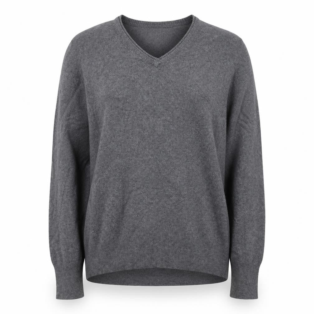 Debenhams Womens Grey V-Neck Viscose Pullover Jumper Size 18