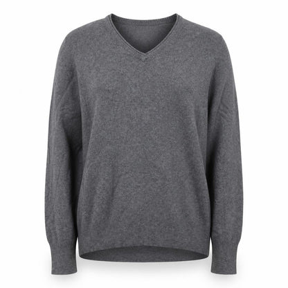 Debenhams Womens Grey V-Neck Viscose Pullover Jumper Size 18